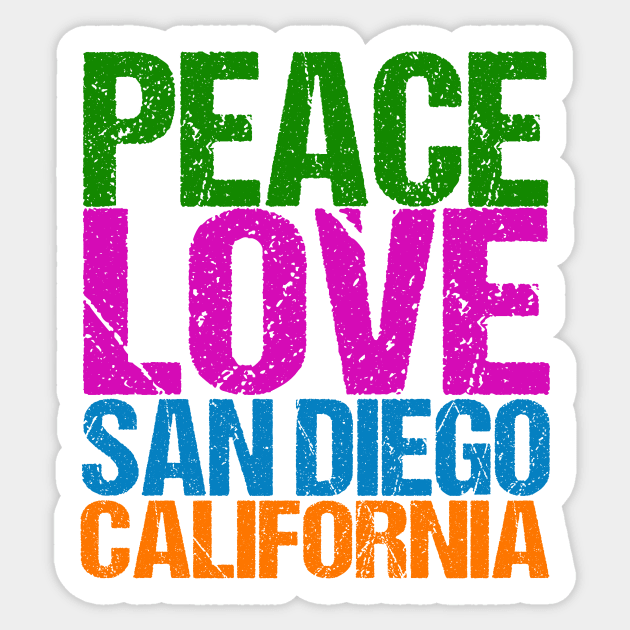 Peace Love San Diego Sticker by epiclovedesigns